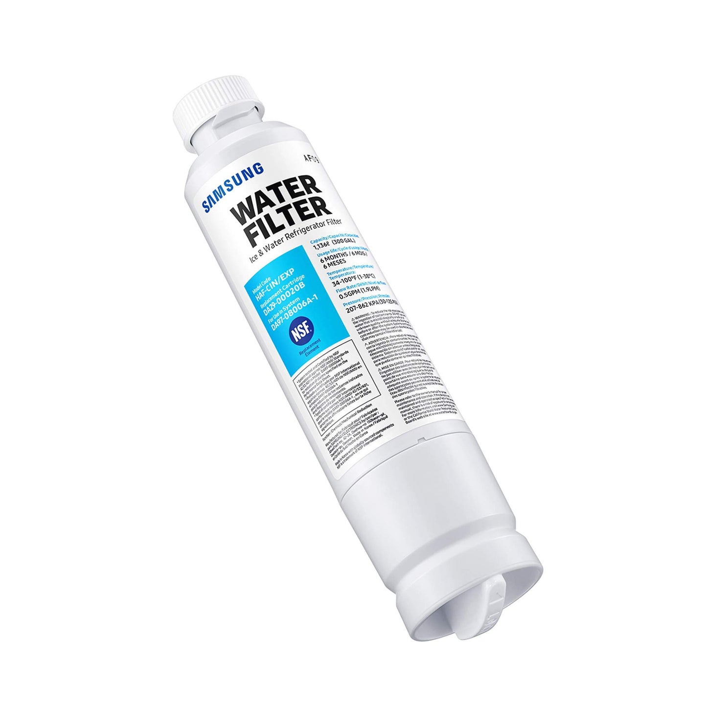 DA29-00020B Refrigerator Water Filter– Carbon Block, Contaminant Reduction – Fresh Water & Ice – Easy Install