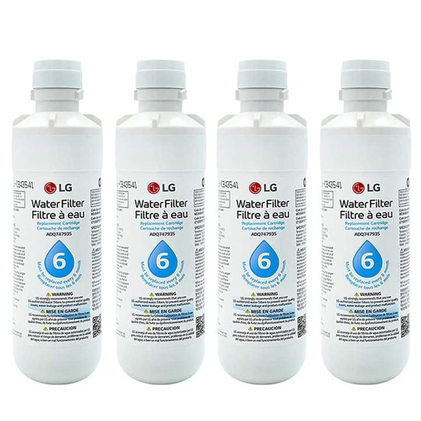 LG LT1000P Refrigerator Water Filter Replacement, ADQ747935, ADQ74793501, 200 Gallon, White