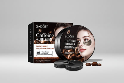 SADOER Collagen Caffeine Eye Patches for Dark Circles & Puffiness