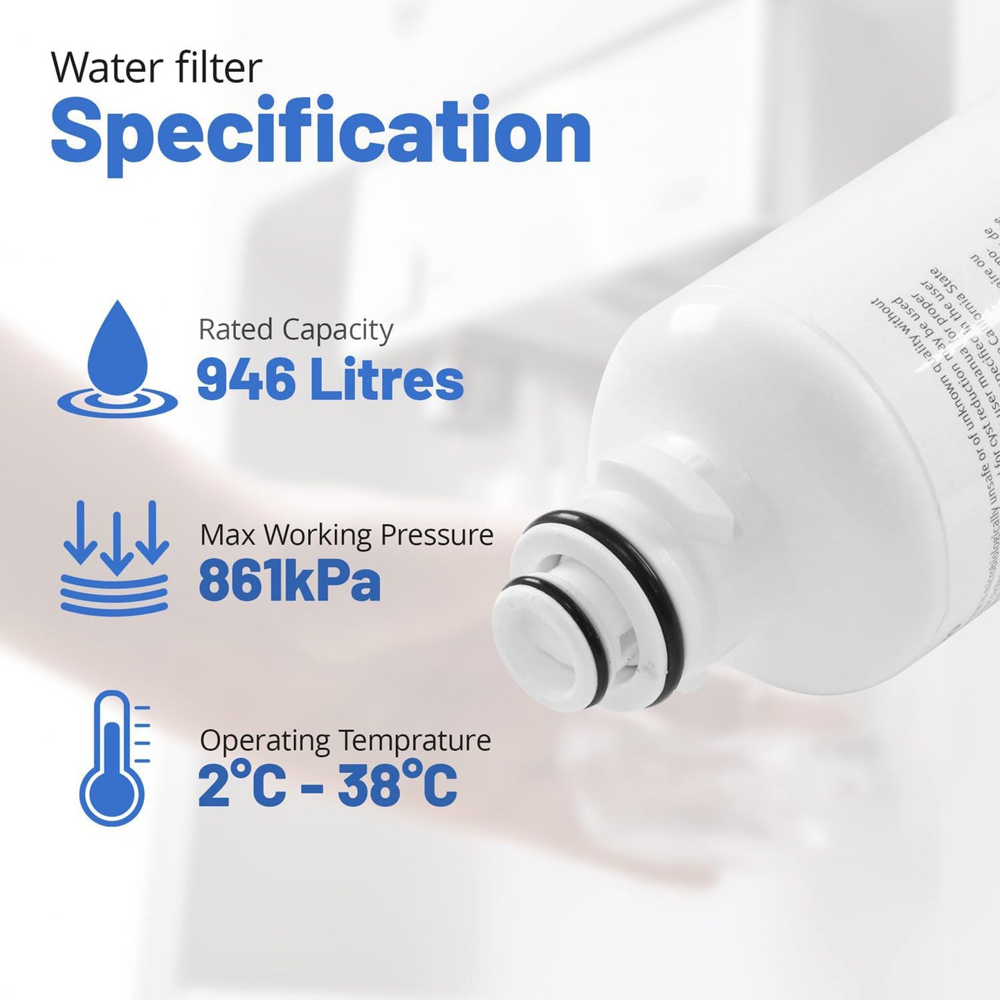 BORPLFTR50 Water Filter Cartridge for Bosch Refrigerators, UltraClarity Pro